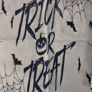 55-2. Halloween Trick or Treat Fabric table runner